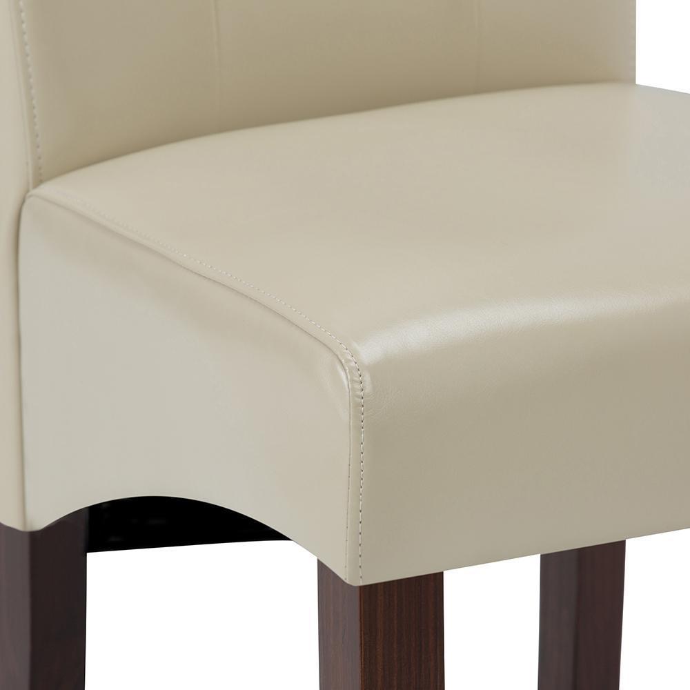 Satin Cream Vegan Leather | Cosmopolitan Deluxe Tufted Parson Chair (Set of 2)
