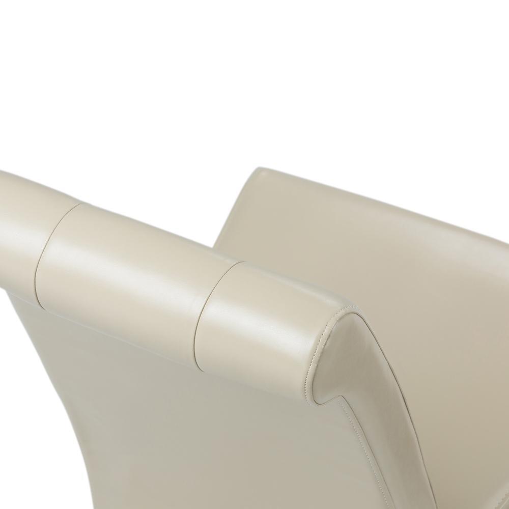 Satin Cream Vegan Leather | Cosmopolitan Deluxe Tufted Parson Chair (Set of 2)