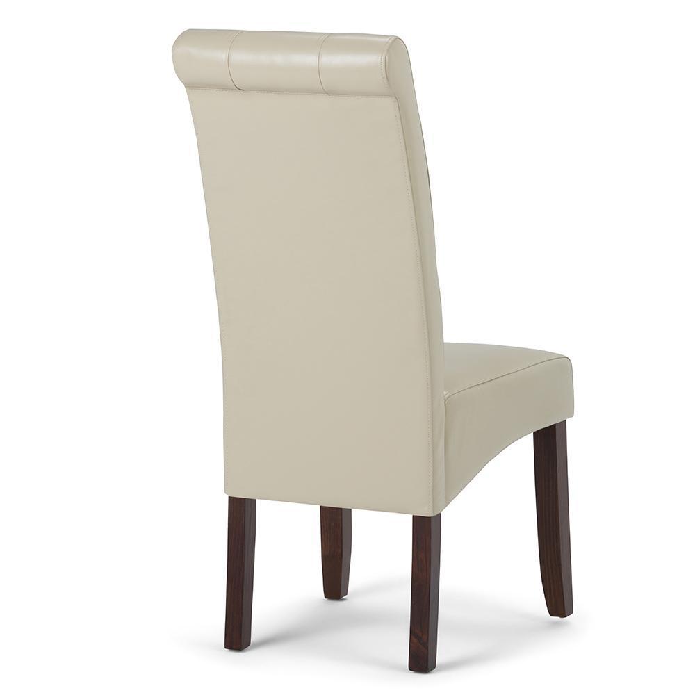 Satin Cream Vegan Leather | Cosmopolitan Deluxe Tufted Parson Chair (Set of 2)
