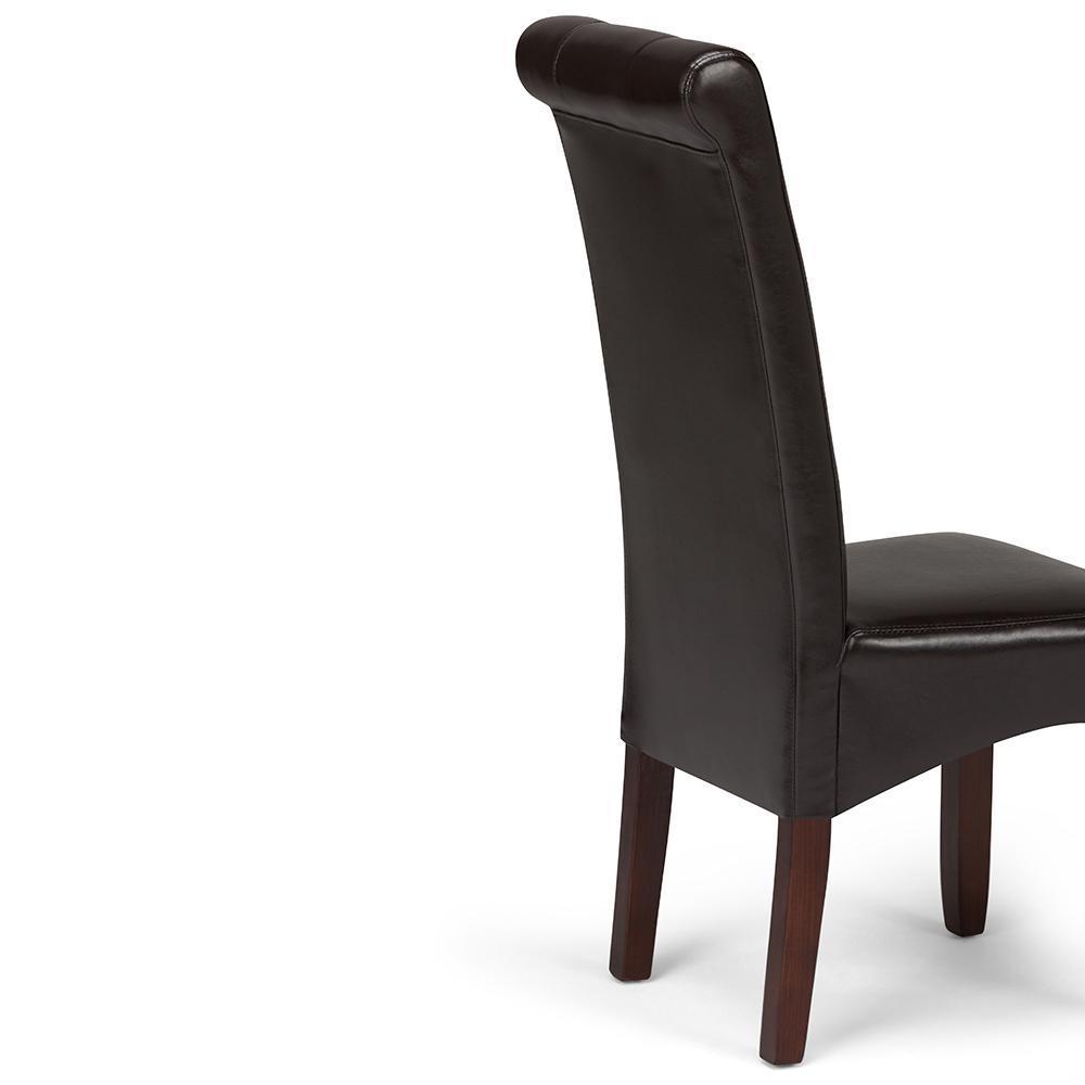 Tanners Brown Vegan Leather | Cosmopolitan Deluxe Tufted Parson Chair (Set of 2)