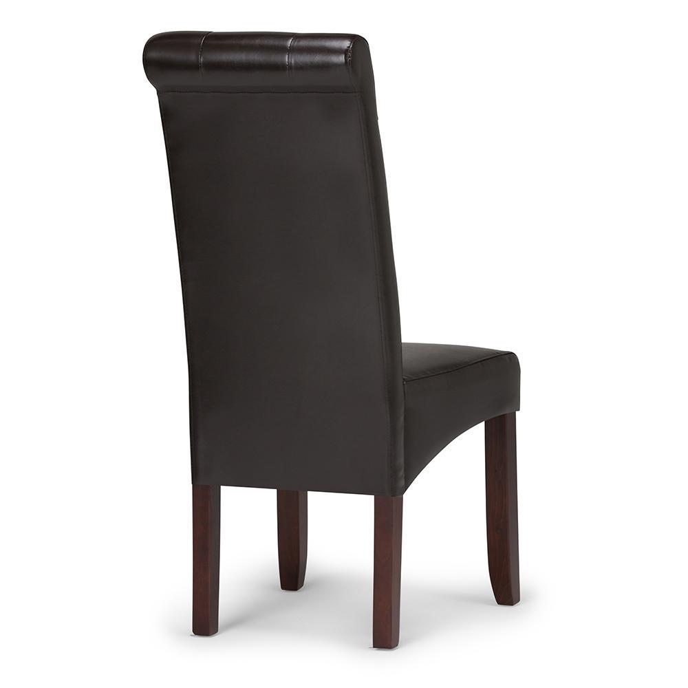 Tanners Brown Vegan Leather | Cosmopolitan Deluxe Tufted Parson Chair (Set of 2)