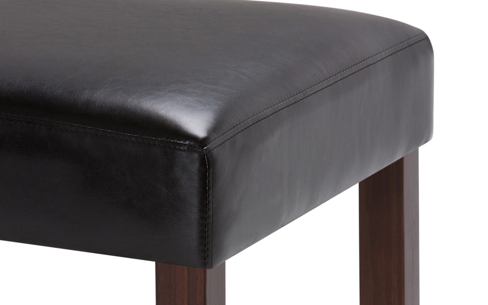 Midnight Black Vegan Leather | Acadian / Draper 5 Piece Dining Set