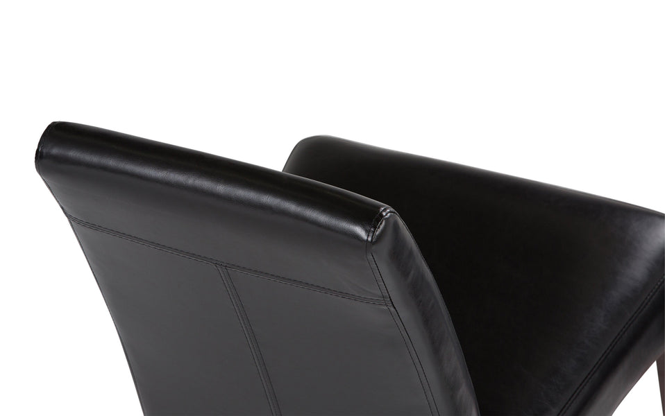 Midnight Black Vegan Leather | Acadian / Draper 5 Piece Dining Set