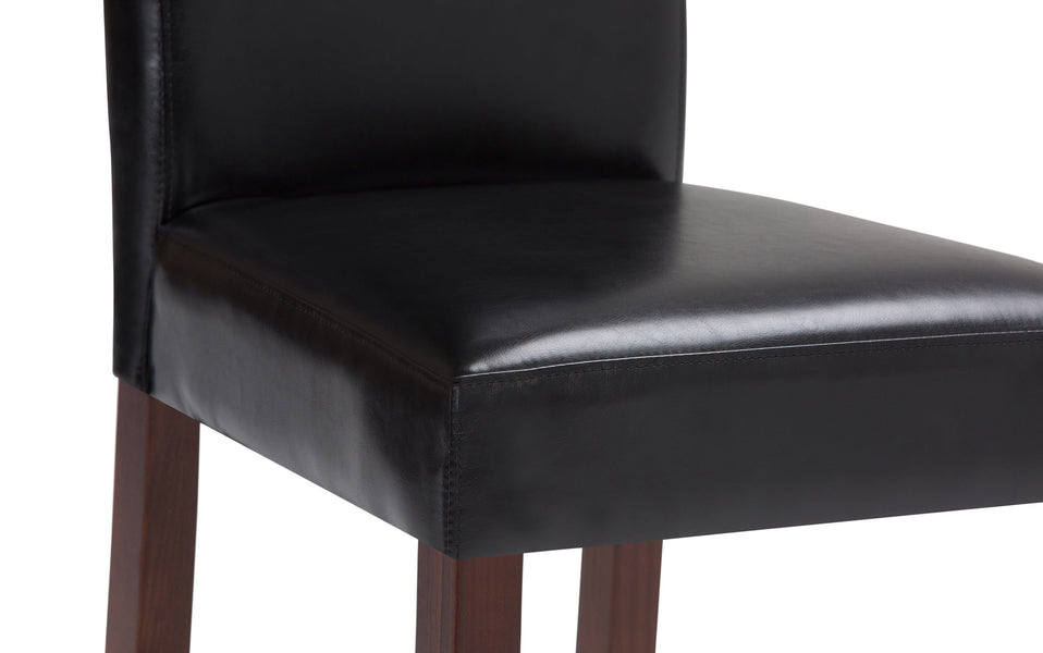 Midnight Black Vegan Leather | Acadian / Draper 5 Piece Dining Set