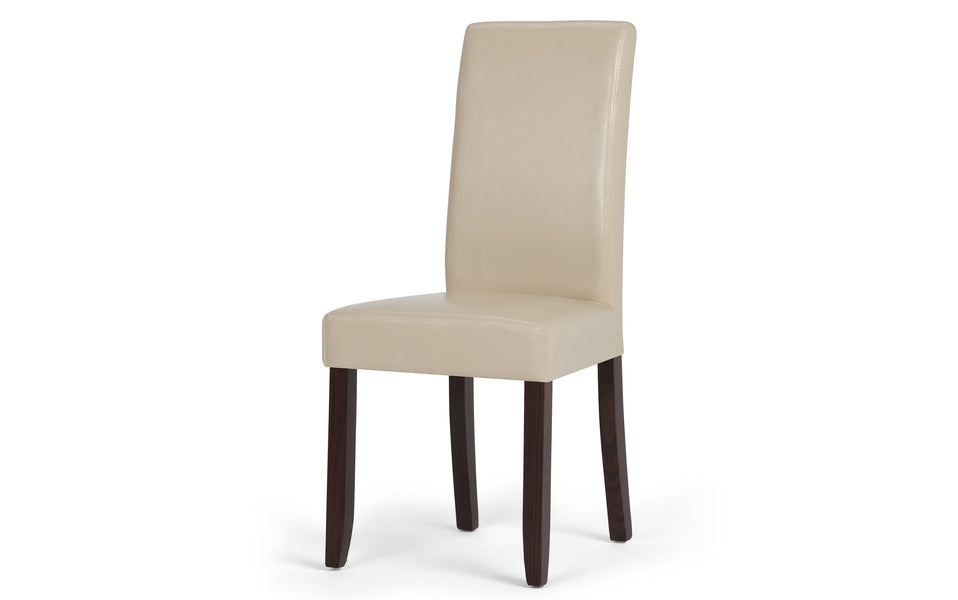 Satin Cream Vegan Leather | Acadian / Draper 7 Piece Dining Set