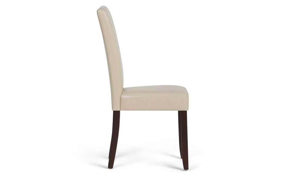 Satin Cream Vegan Leather | Acadian / Draper 7 Piece Dining Set
