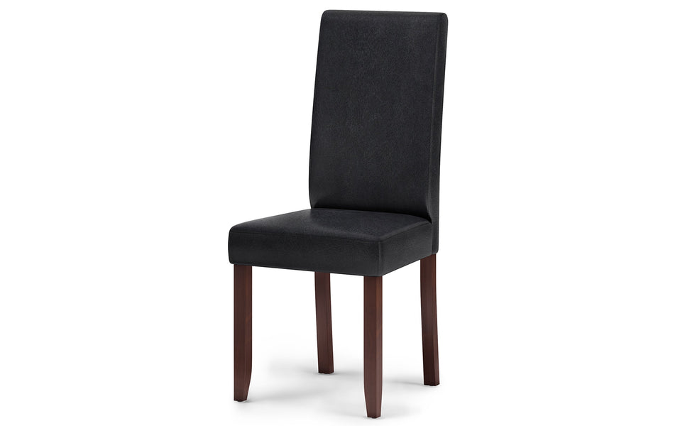 Distressed Black Distressed Vegan Leather | Acadian / Draper 5 Piece Dining Set