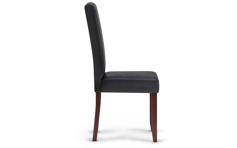 Distressed Black Distressed Vegan Leather | Acadian / Draper 5 Piece Dining Set