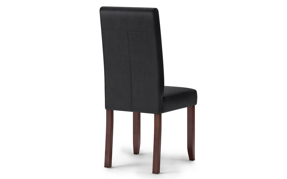 Distressed Black Distressed Vegan Leather | Acadian / Draper 5 Piece Dining Set