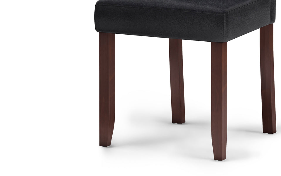 Distressed Black Distressed Vegan Leather | Acadian / Draper 5 Piece Dining Set