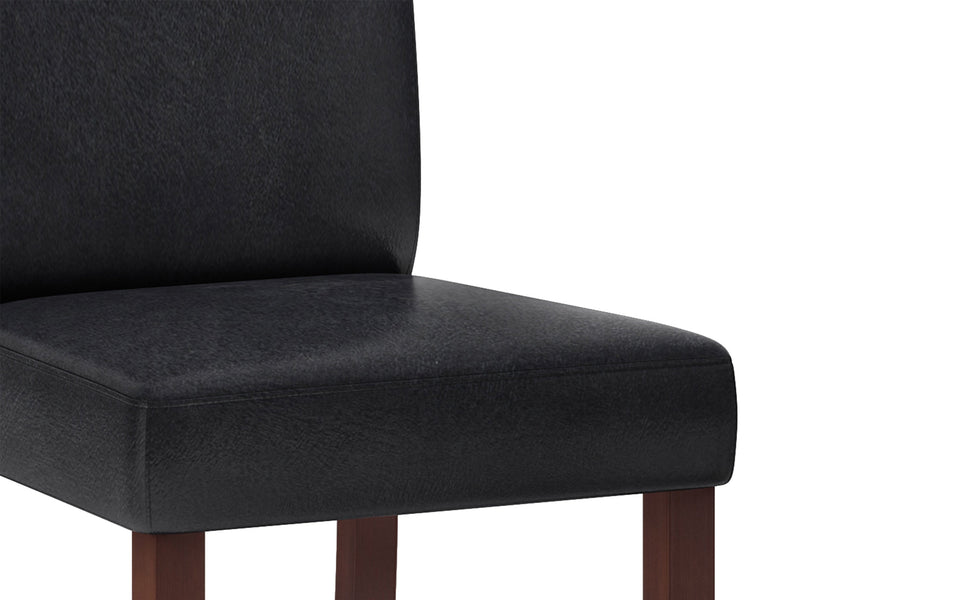 Distressed Black Distressed Vegan Leather | Acadian / Draper 5 Piece Dining Set