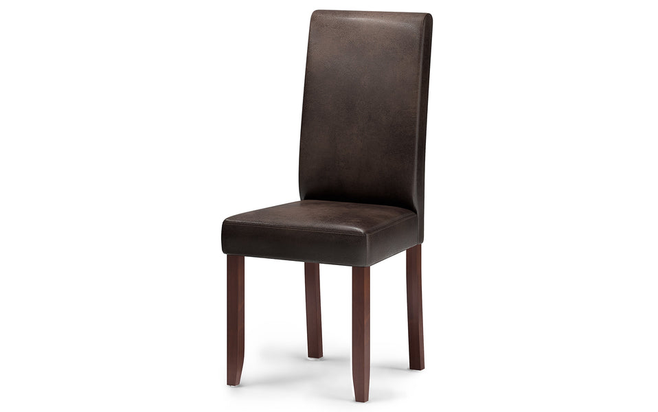 Distressed Brown Distressed Vegan Leather | Acadian / Draper 5 Piece Dining Set