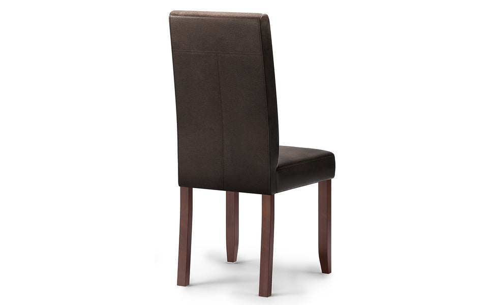 Distressed Brown Distressed Vegan Leather | Acadian / Draper 5 Piece Dining Set