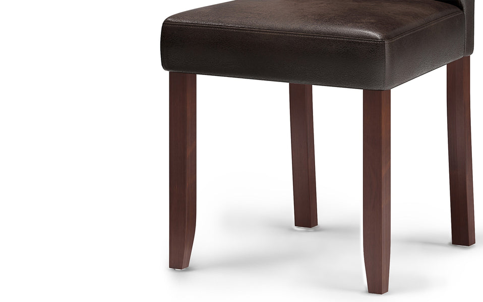 Distressed Brown Distressed Vegan Leather | Acadian 5 Piece Dining Set