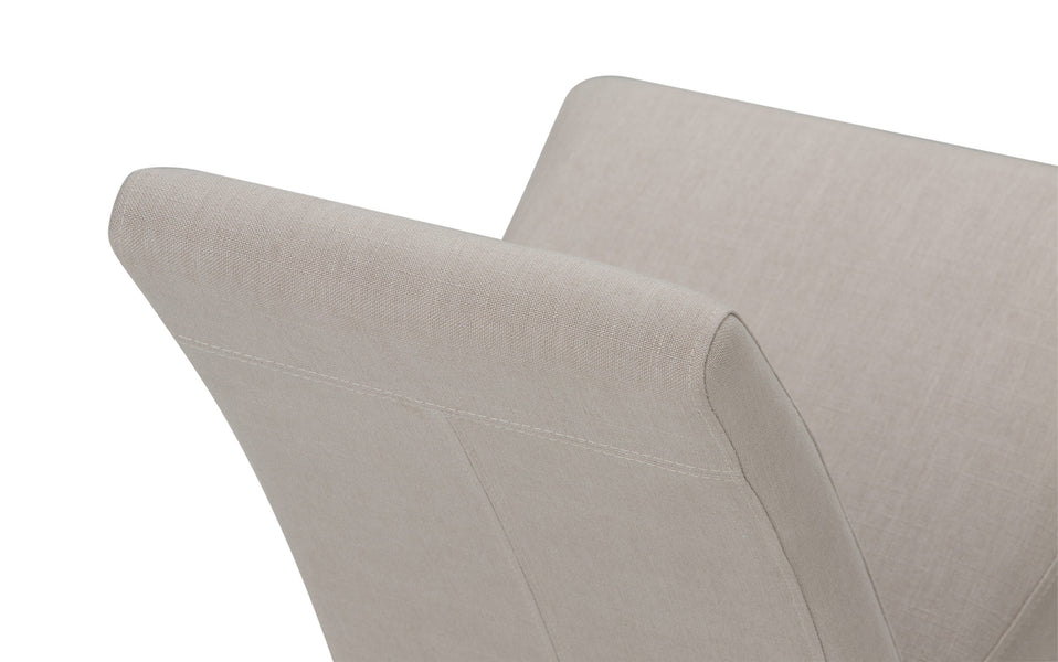 Light Beige Linen Style Fabric | Acadian 5 Piece Dining Set