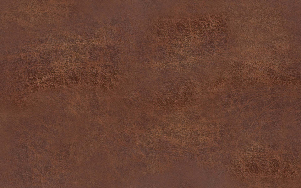 Distressed Saddle Brown Distressed Vegan Leather | Acadian / Draper 5 Piece Dining Set