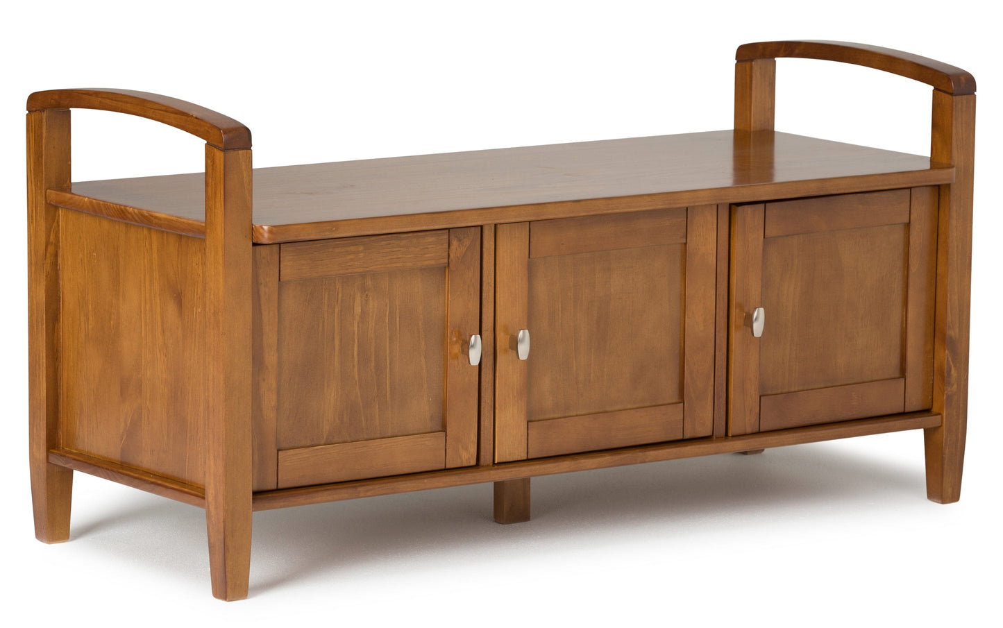 Light Golden Brown | Warm Shaker 44-inch Storage Bench and 39-inch Cabinet