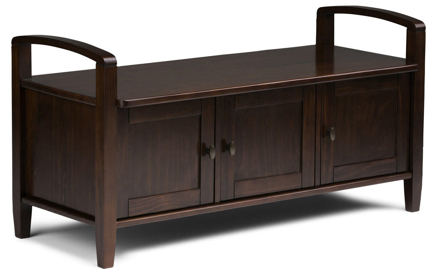 Tobacco Brown | Warm Shaker 44-inch Storage Bench and 39-inch Cabinet