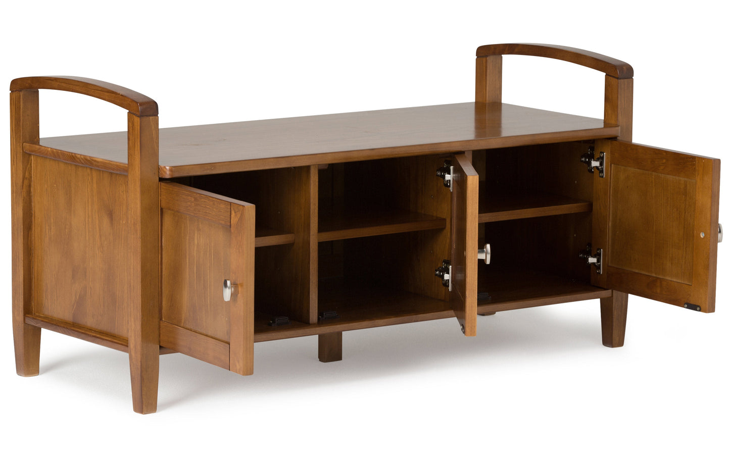 Light Golden Brown | Warm Shaker 44-inch Storage Bench and 36-inch Cabinet