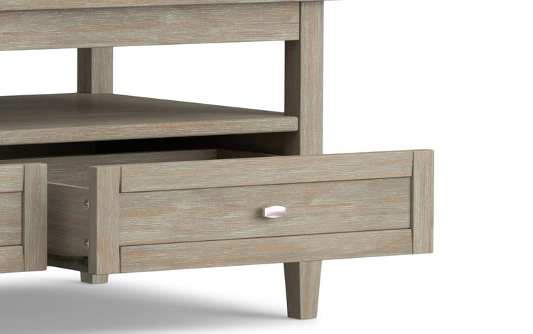 Distressed Grey | Warm Shaker 48 inch Coffee Table with 14 inch End Tables (Set of 3)