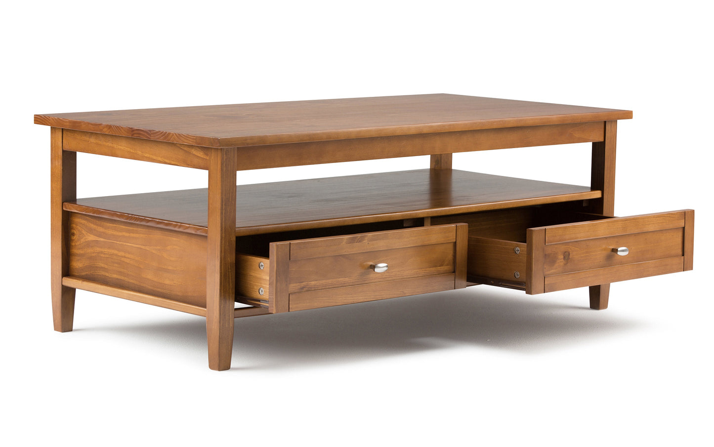 Light Golden Brown | Warm Shaker 48 inch Coffee Table with 14 inch End Tables (Set of 3)