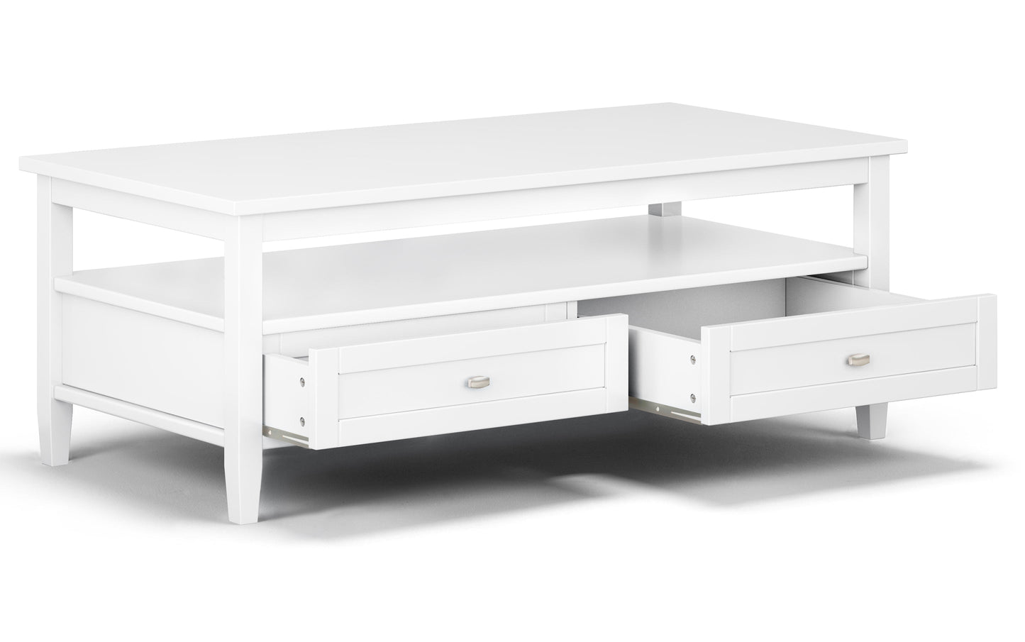 White | Warm Shaker 48 inch Coffee Table with 14 inch End Tables (Set of 3)