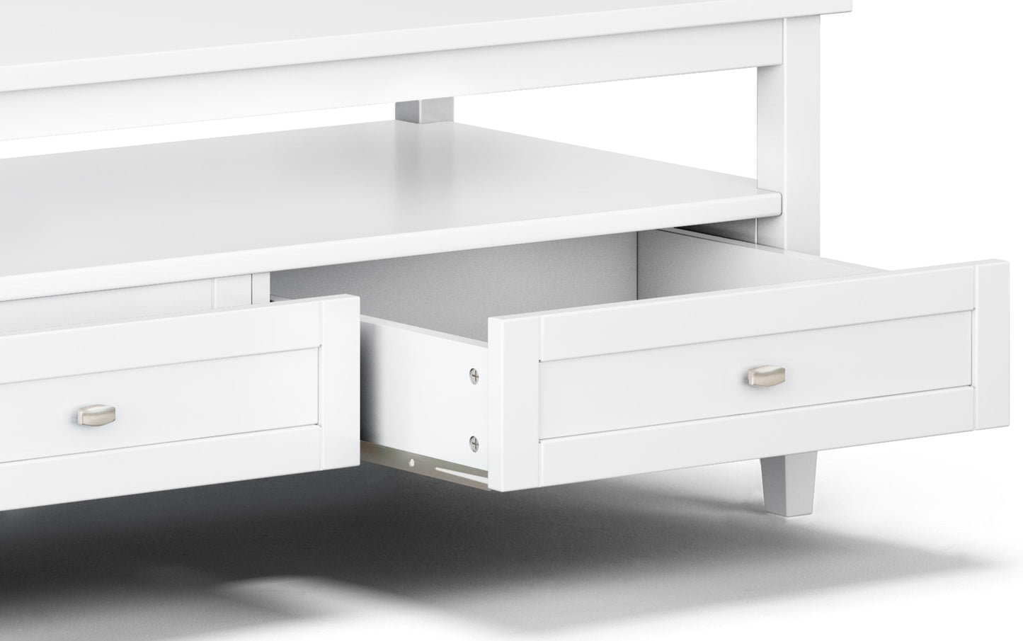 White | Warm Shaker 48 inch Coffee Table with 14 inch End Tables (Set of 3)
