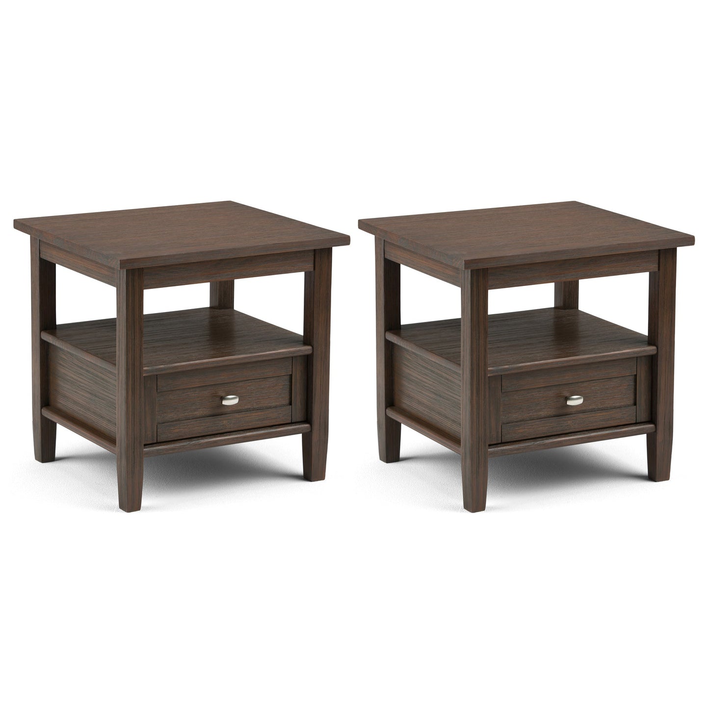 Farmhouse Brown | Warm Shaker 20 inch End Table (Set of 2)
