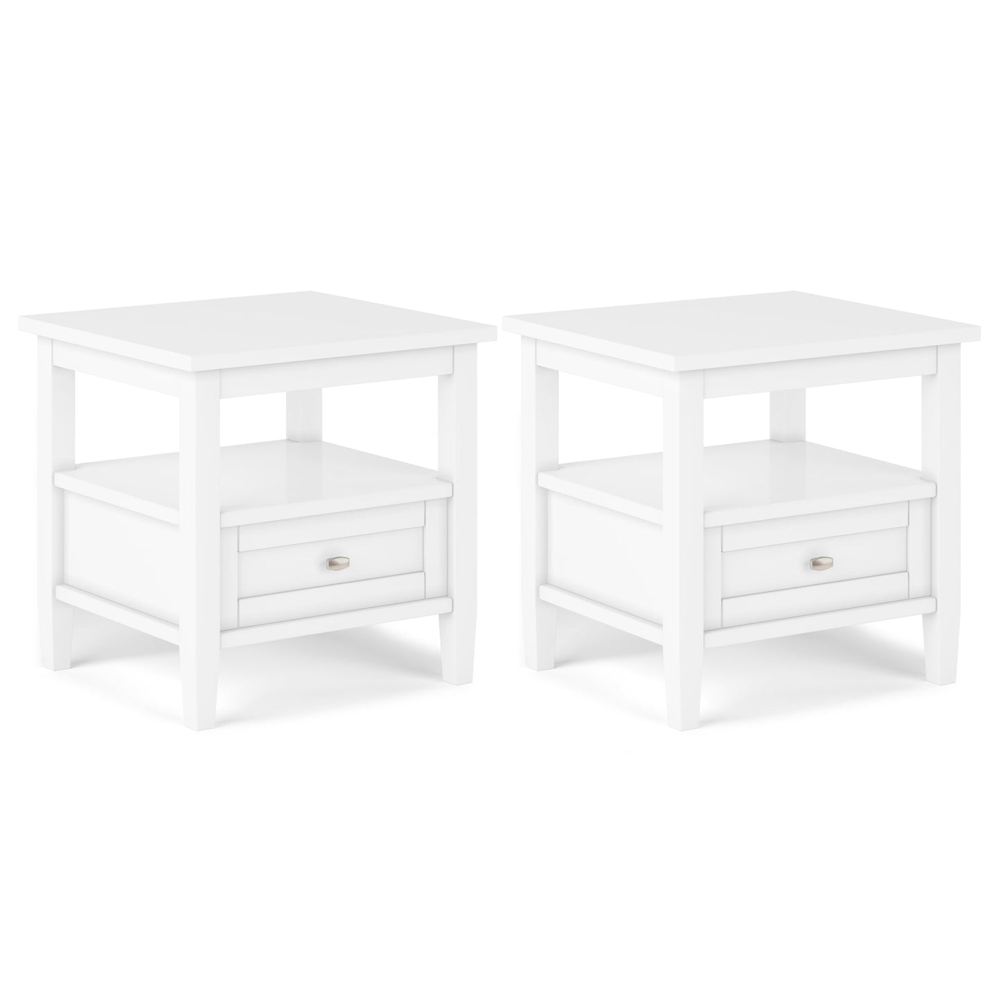 White | Warm Shaker 20 inch End Table (Set of 2)