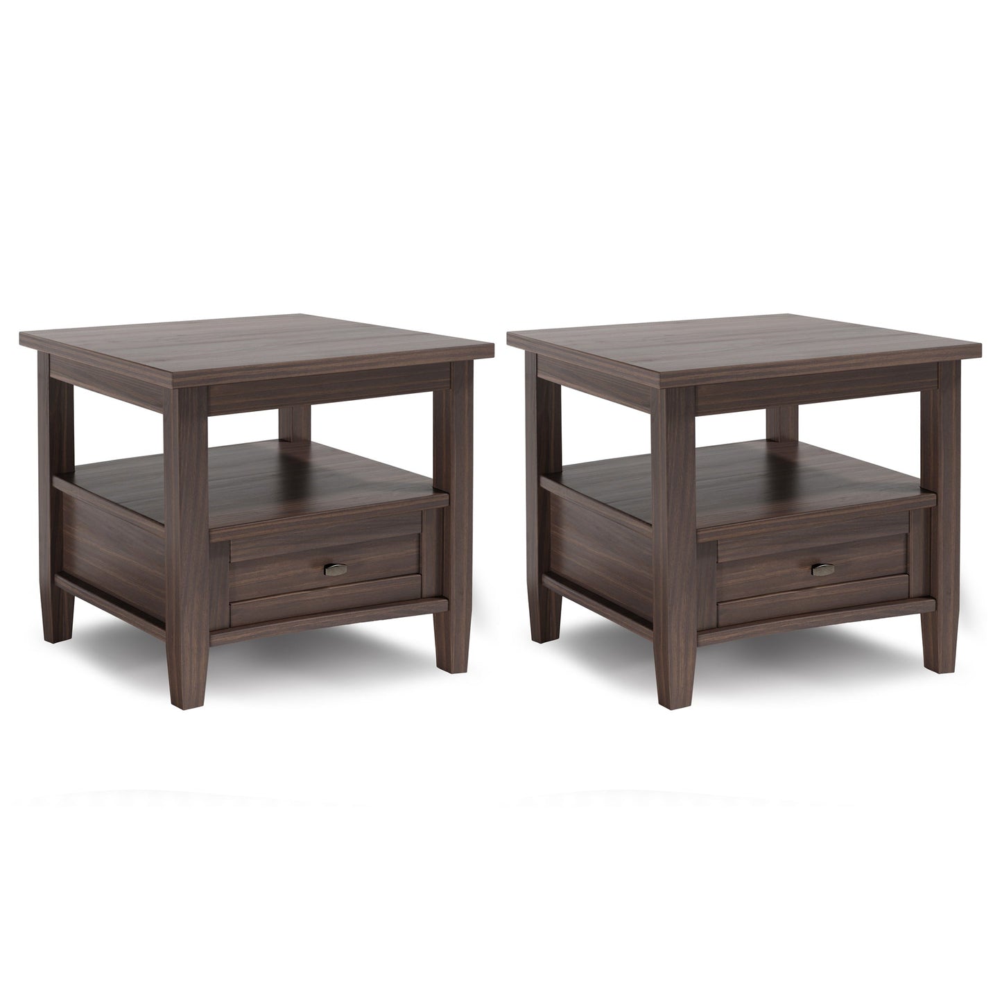 Warm Walnut Brown | Warm Shaker 20 inch End Table (Set of 2)