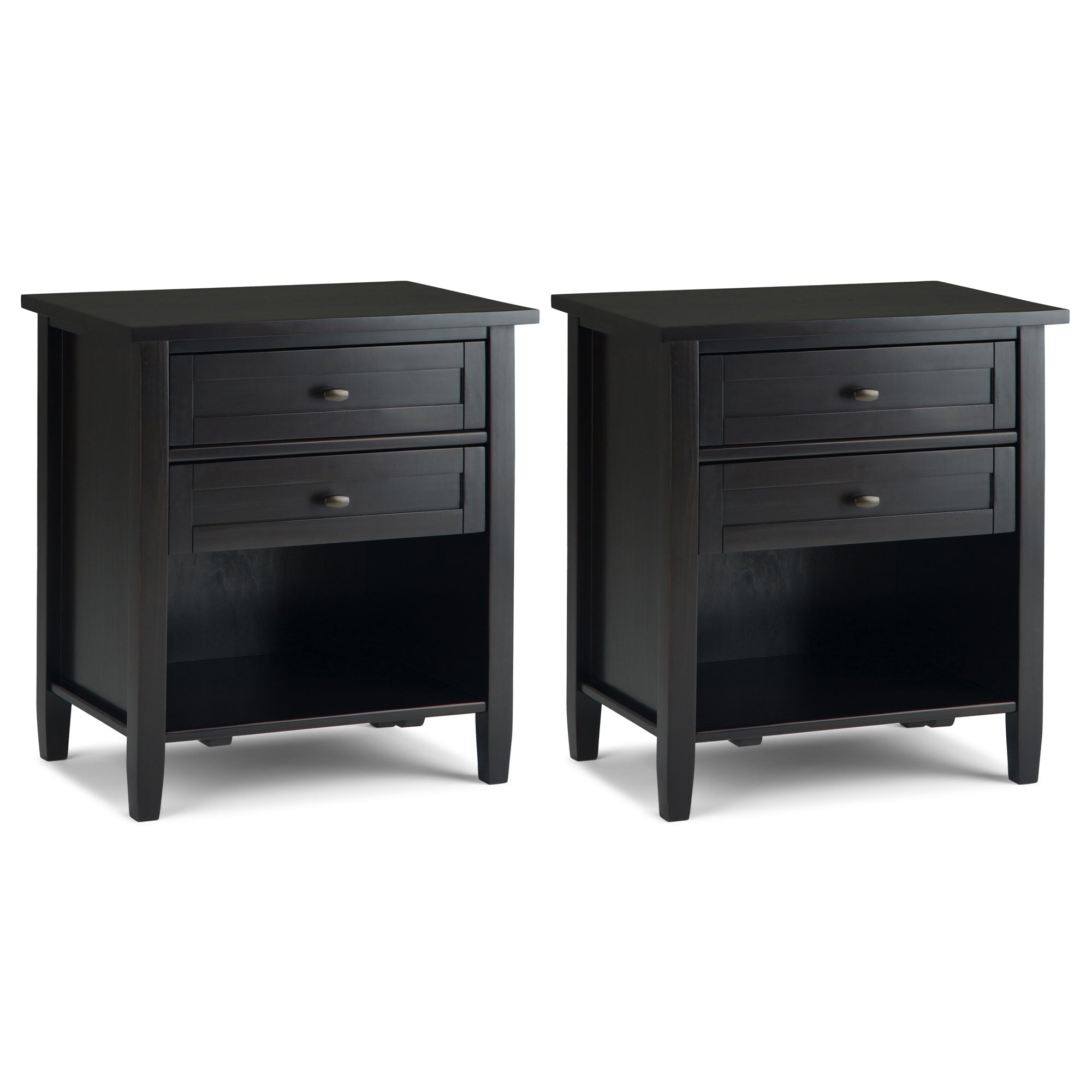 Simpli Home Warm Shaker 24 inch Solid Wood Transitional Night Stand in Hickory Brown (Set of 2) Simpli Home Warm Shaker 24 inch Solid Wood Transitional Night Stand in Hickory Brown (Set of 2)
