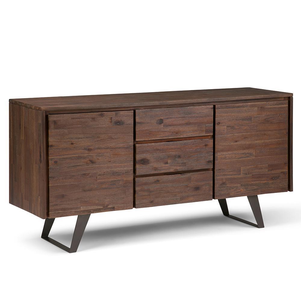 Distressed Charcoal Brown Acacia | Lowry Sideboard Buffet