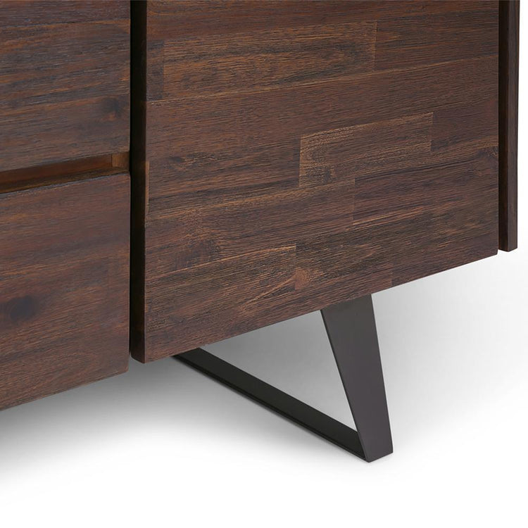 Distressed Charcoal Brown Acacia | Lowry Sideboard Buffet