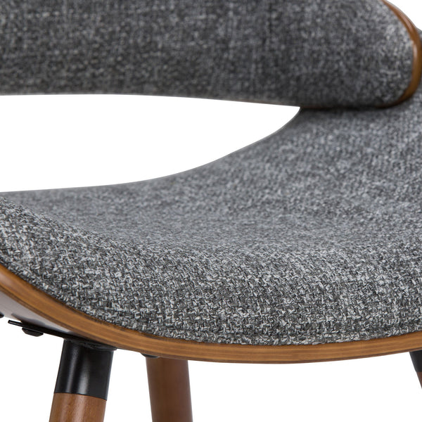 Grey Natural Woven Fabric| Malden Bentwood Dining Chair in Grey Woven Fabric