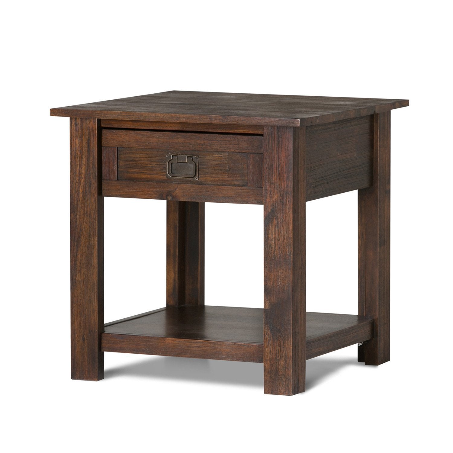 Distressed Charcoal Brown | Monroe End Side Table