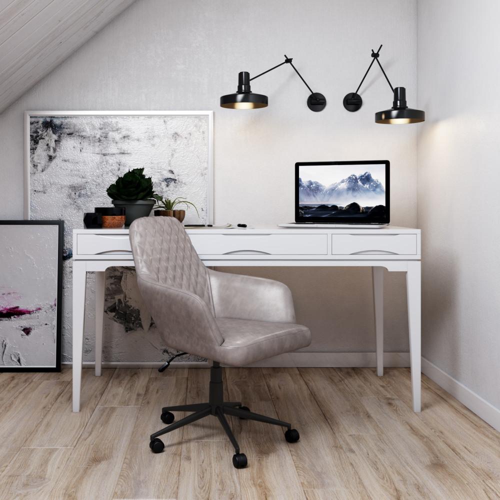 Distressed Grey Distressed Vegan Leather | Goodwin Swivel Office Chair