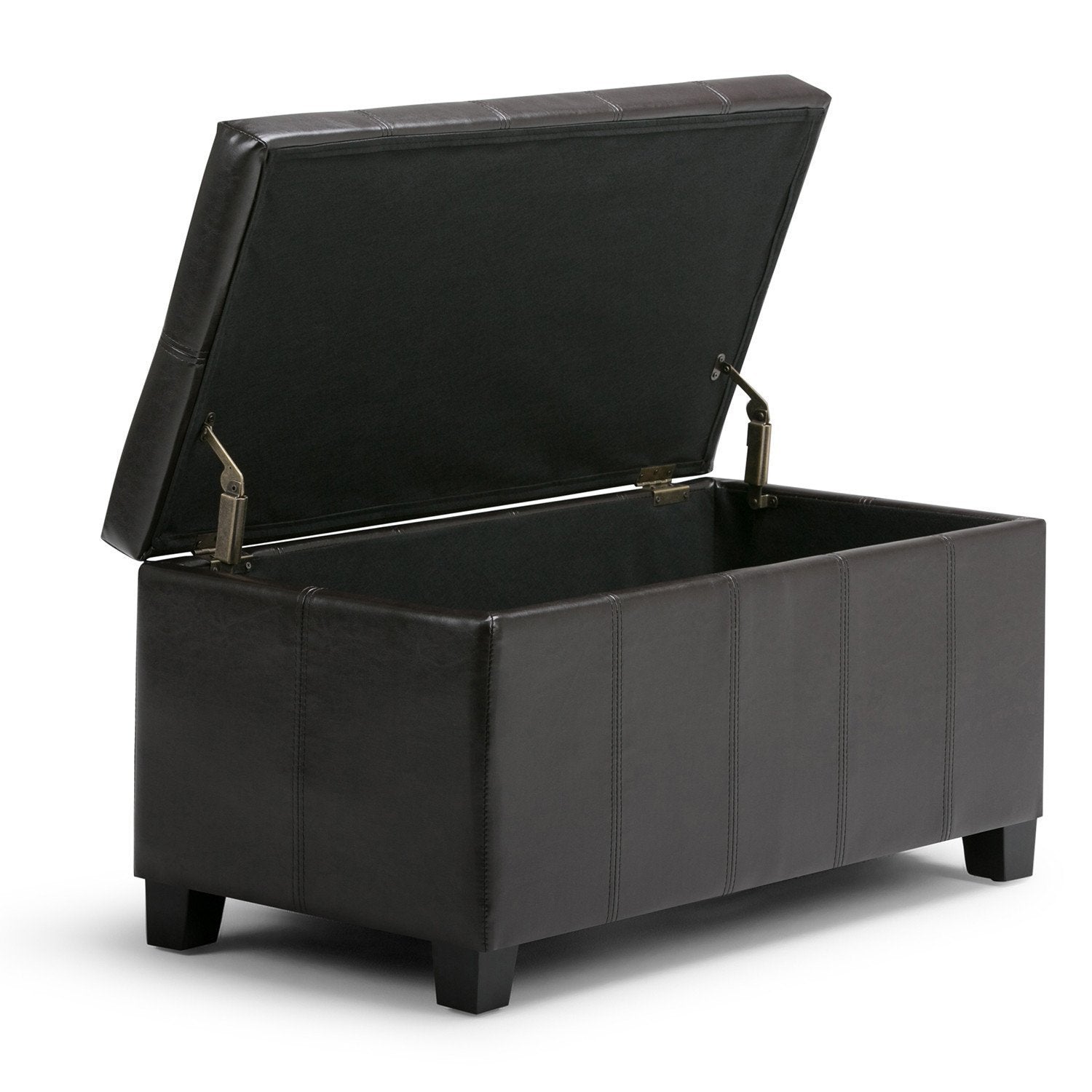 Tanners Brown Vegan Leather | Dover Vegan Leather Storage Ottoman