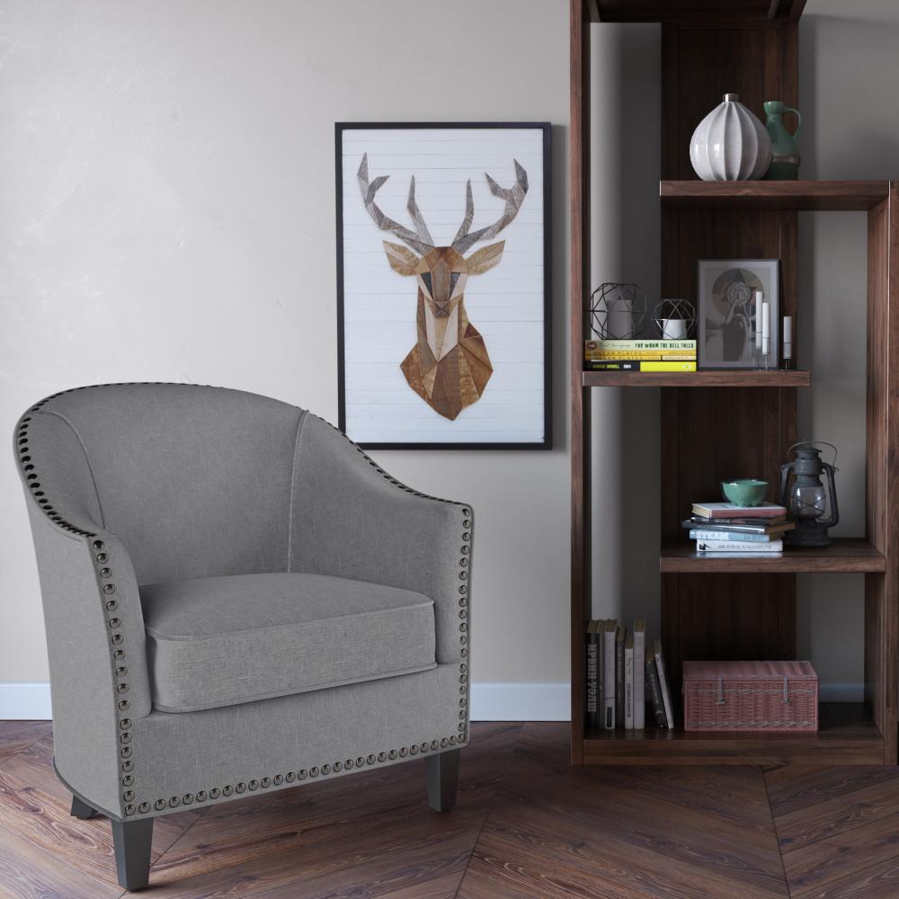 Slate Grey Linen Style Fabric | Kildare Tub Chair