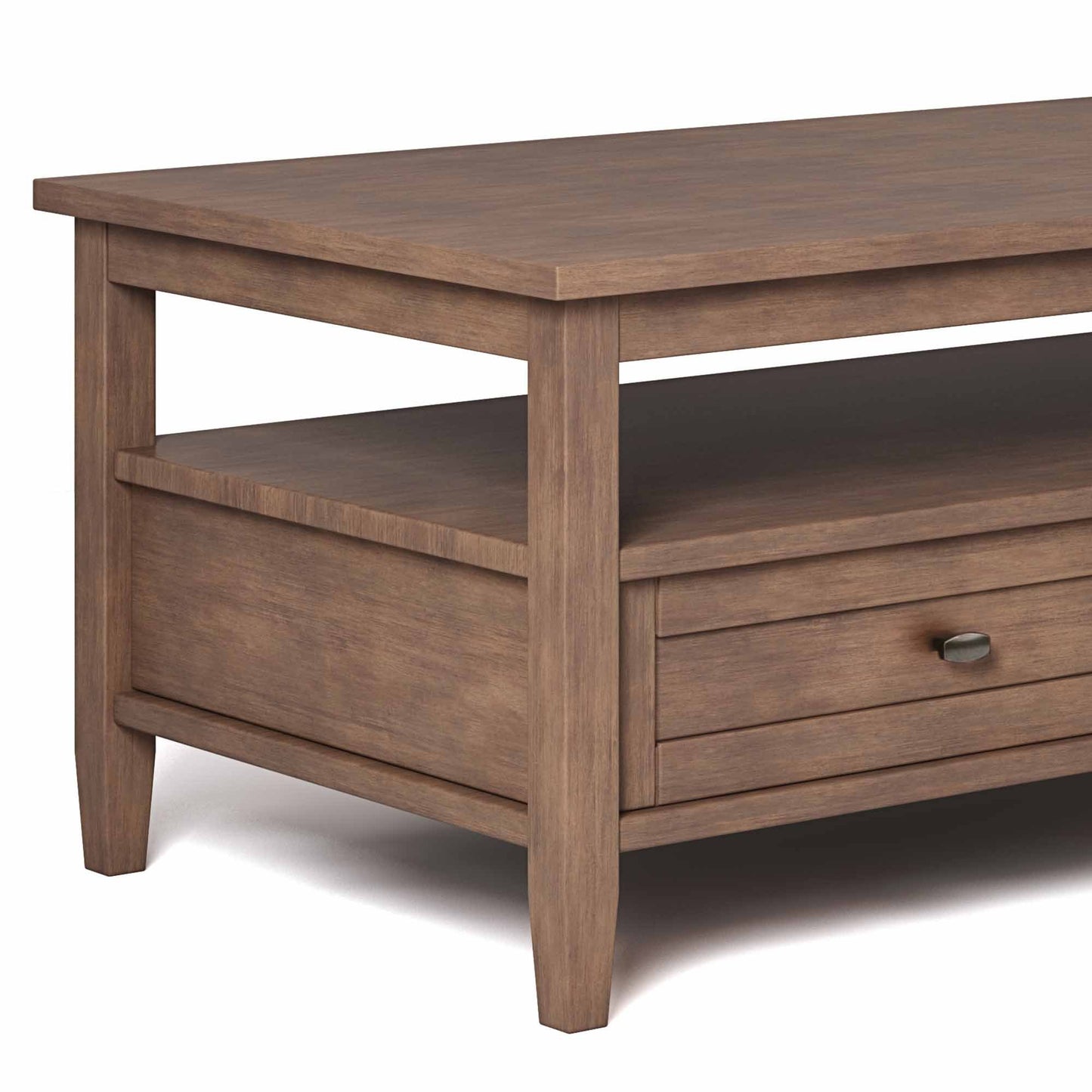 Rustic Natural Aged Brown | Warm Shaker 48 inch Coffee Table