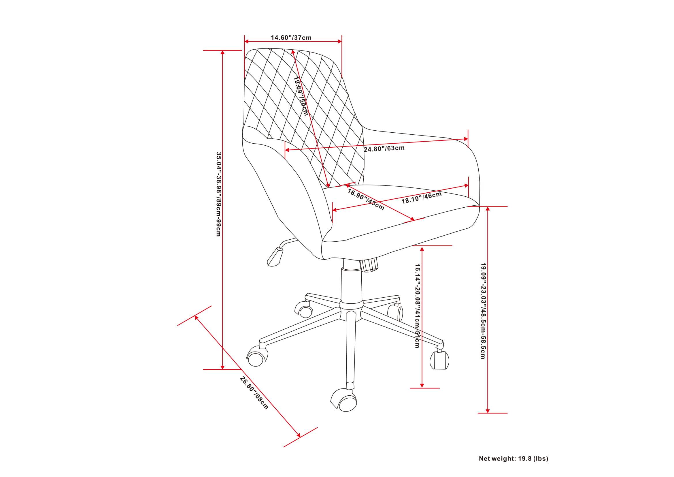 Distressed Cognac Distressed Vegan Leather | Goodwin Swivel Office Chair