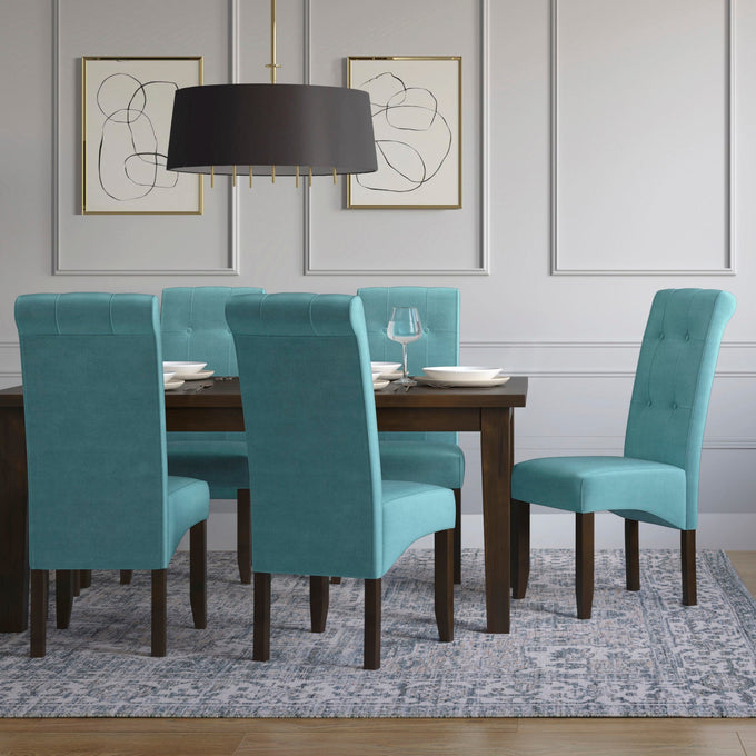 Aqua Velvet Fabric | Cosmopolitan Dining Chair in Velvet Fabric