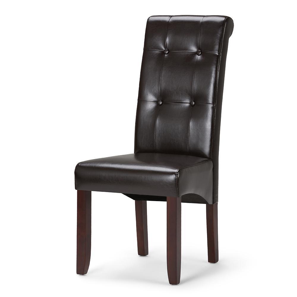 Tanners Brown Vegan Leather | Cosmopolitan Deluxe Tufted Parson Chair (Set of 2)