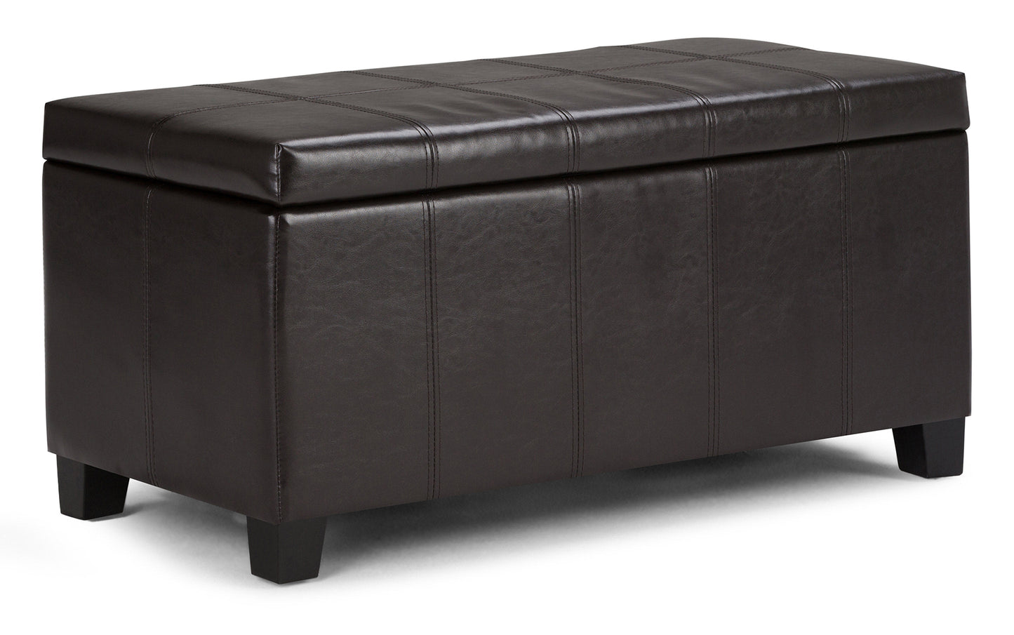 Tanners Brown Vegan Leather | Dover Vegan Leather Storage Ottoman