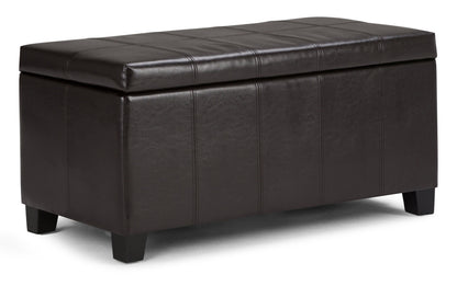 Tanners Brown Vegan Leather | Dover Vegan Leather Storage Ottoman