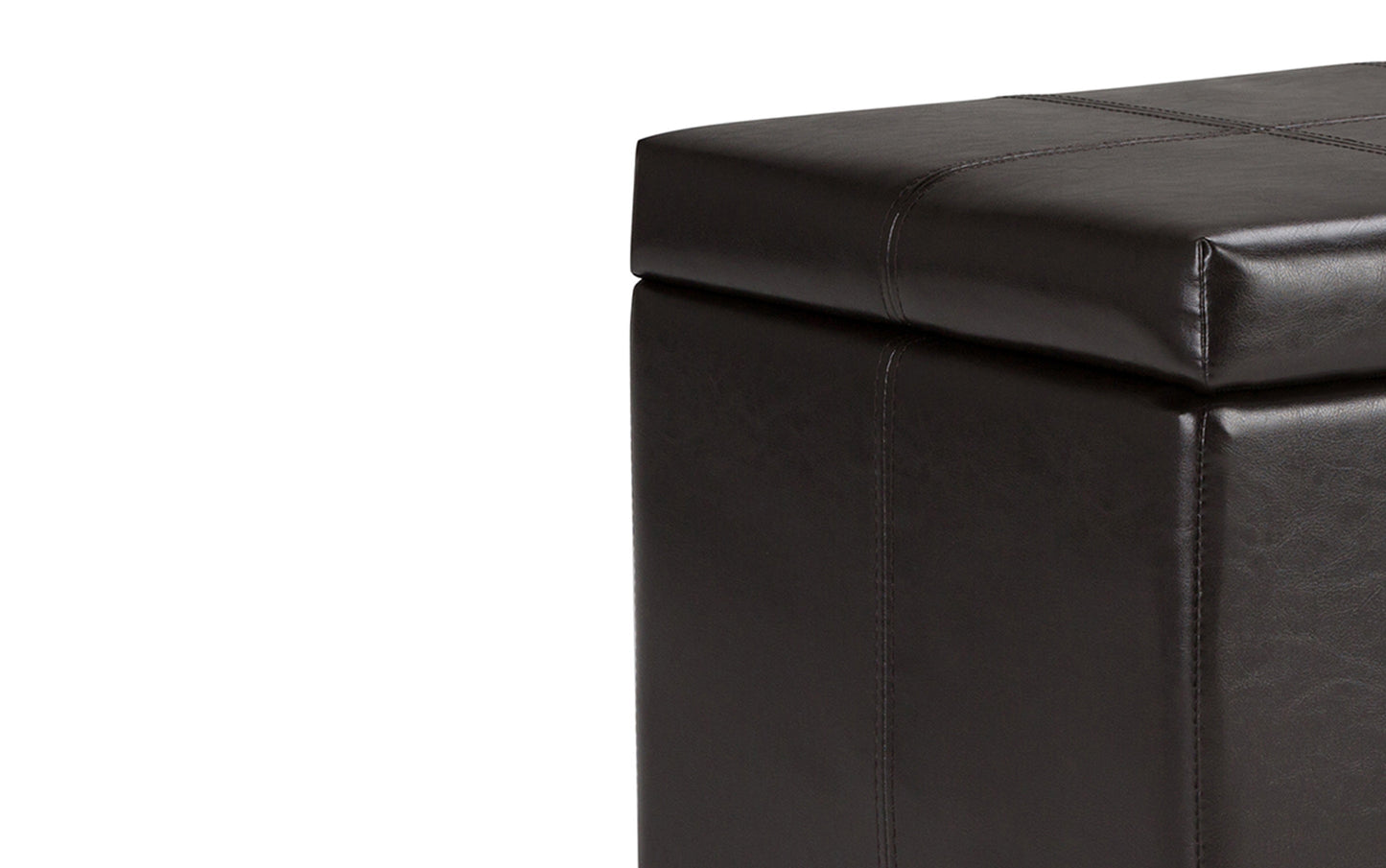 Tanners Brown Vegan Leather | Dover Vegan Leather Storage Ottoman