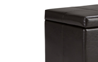 Tanners Brown Vegan Leather | Dover Vegan Leather Storage Ottoman