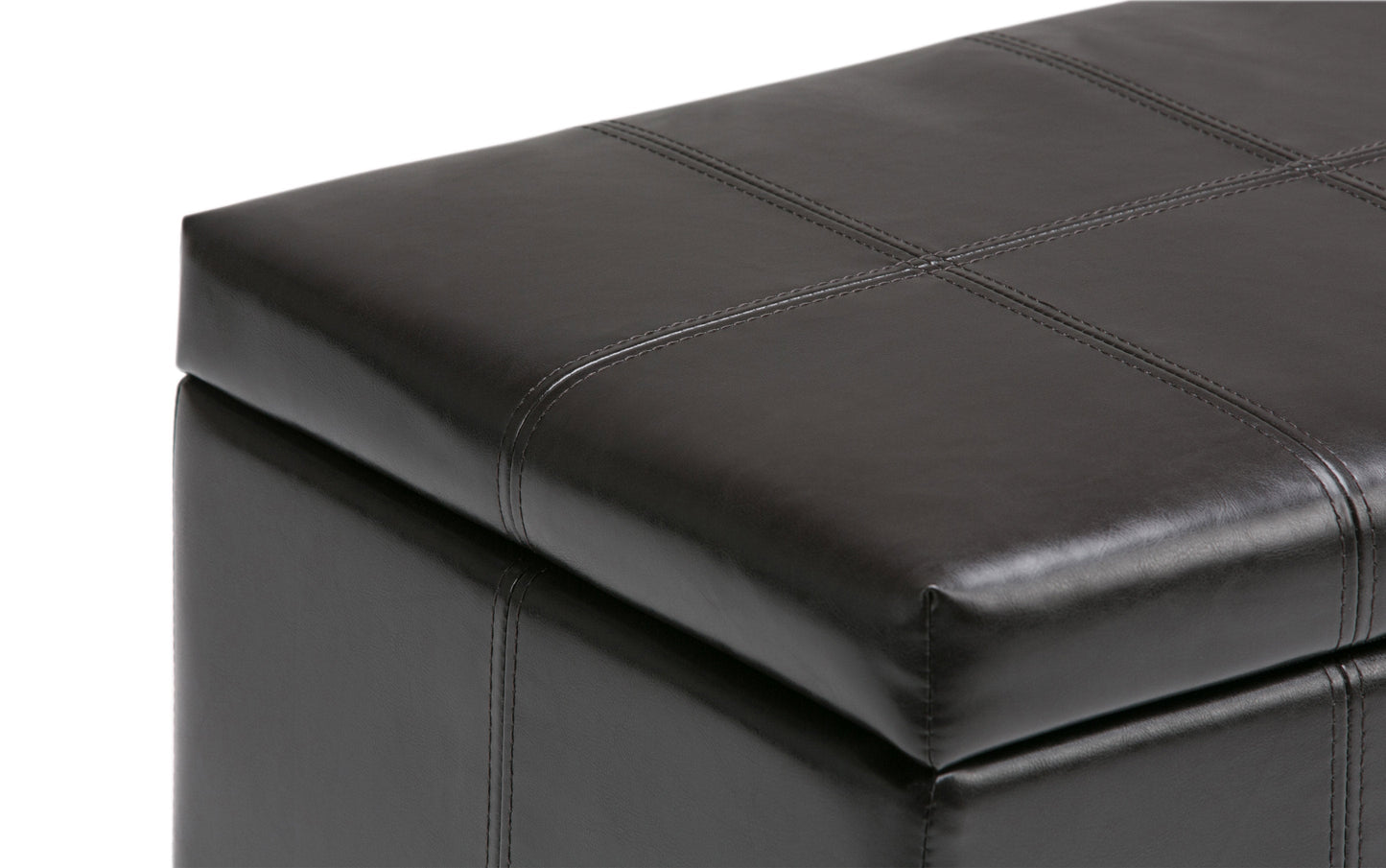 Tanners Brown Vegan Leather | Dover Vegan Leather Storage Ottoman