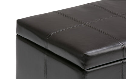 Tanners Brown Vegan Leather | Dover Vegan Leather Storage Ottoman