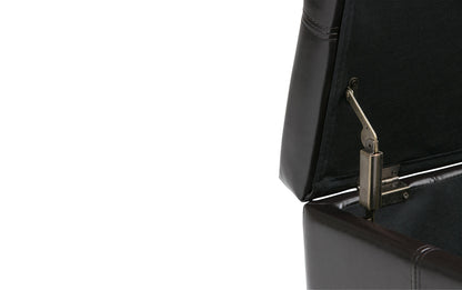 Tanners Brown Vegan Leather | Dover Vegan Leather Storage Ottoman