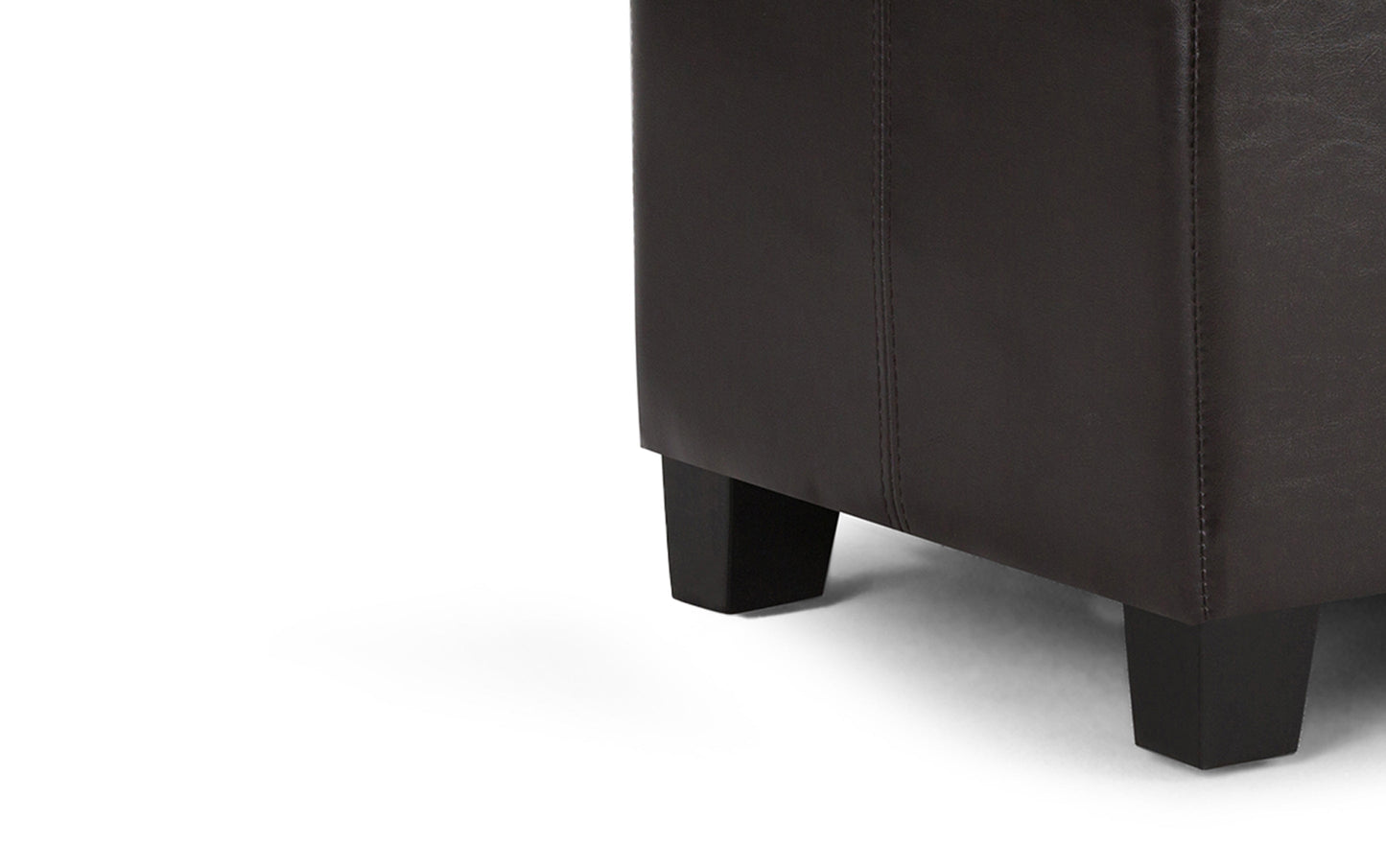 Tanners Brown Vegan Leather | Dover Vegan Leather Storage Ottoman